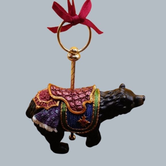 Kirkland Carousel Bear Ornament With Gold-Tone Accents & multicolor - Picture 4 of 8